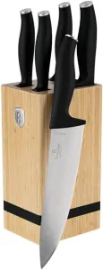 Berlinger 6 pcs knife set with BAMBOO stand, Matte Black