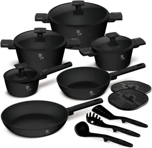 Berlinger 15 pcs cookware set, Matt Black Collection