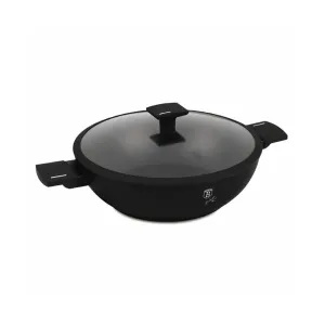 Berlinger Haus Wok with Lid,Matte Black 30 cm