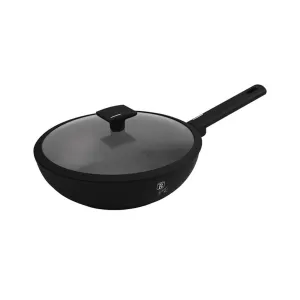 Berlinger Haus Wok with Lid,Matte Black 28 cm