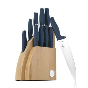 Berlinger 10 pcs knife set with BAMBOO stand, Deep Sea