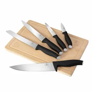 Berlinger 6 pcs knife set w cutting board, BlK Vantage