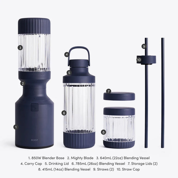 Beast Might 850 Plus Blender-Navy