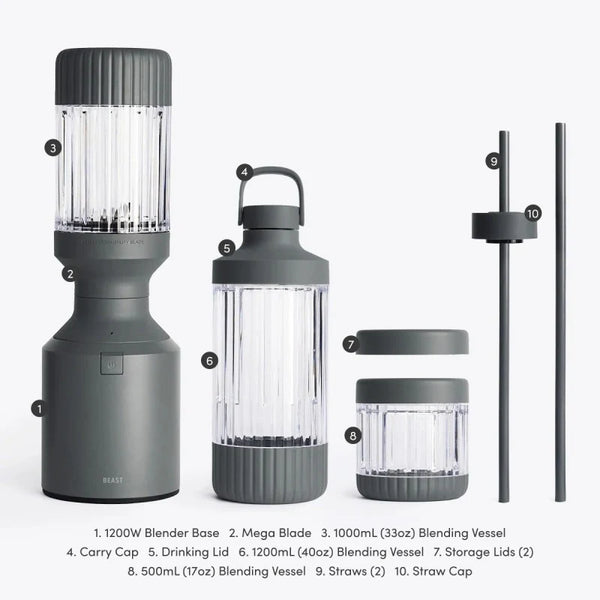 Beast Mega 1200 Plus Blender-Charcoal