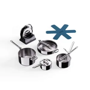 Joseph Joseph Space Steel Folding Handle 5-Piece Stainless Steel Cookware Set