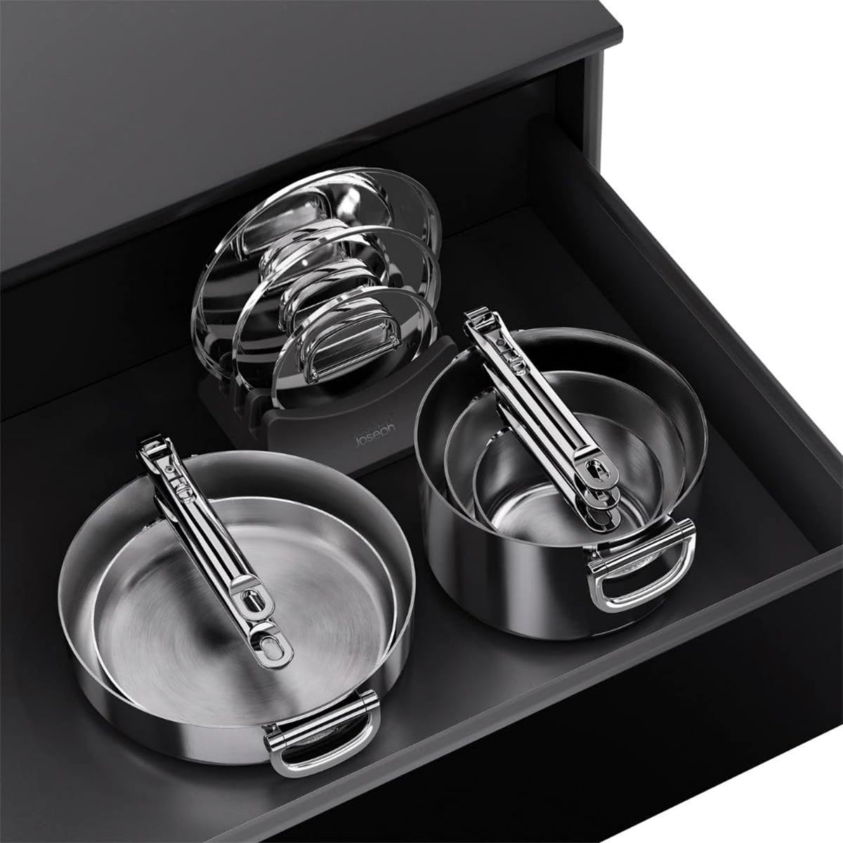 Joseph Joseph Space Steel Folding Handle 5-Piece Stainless Steel Cookware Set