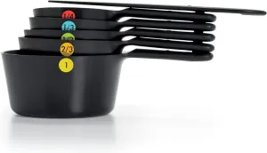 6 Pc Plastic Measuring Cups -Snaps - Black
