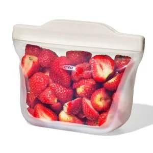 Silicone Reusable Bag Stand Up Snack 12Oz-Oat
