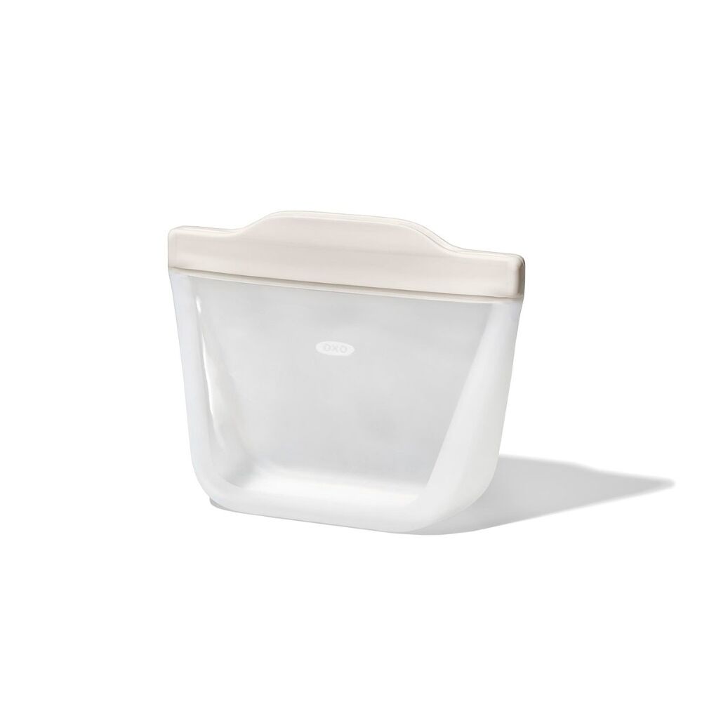 Silicone Reusable Bag Stand Up Snack 12Oz-Oat