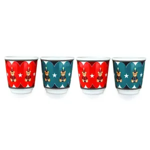 Bialetti Bicchld25 Set 4 Glasses (2 Red And 2 Green)