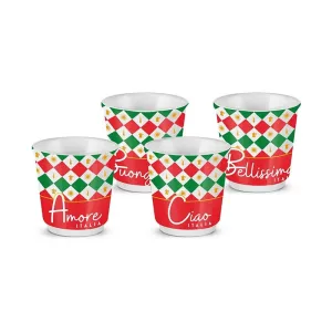 Bialetti Tricol02 Set Of 4 Espresso Cups, 80 Ml
