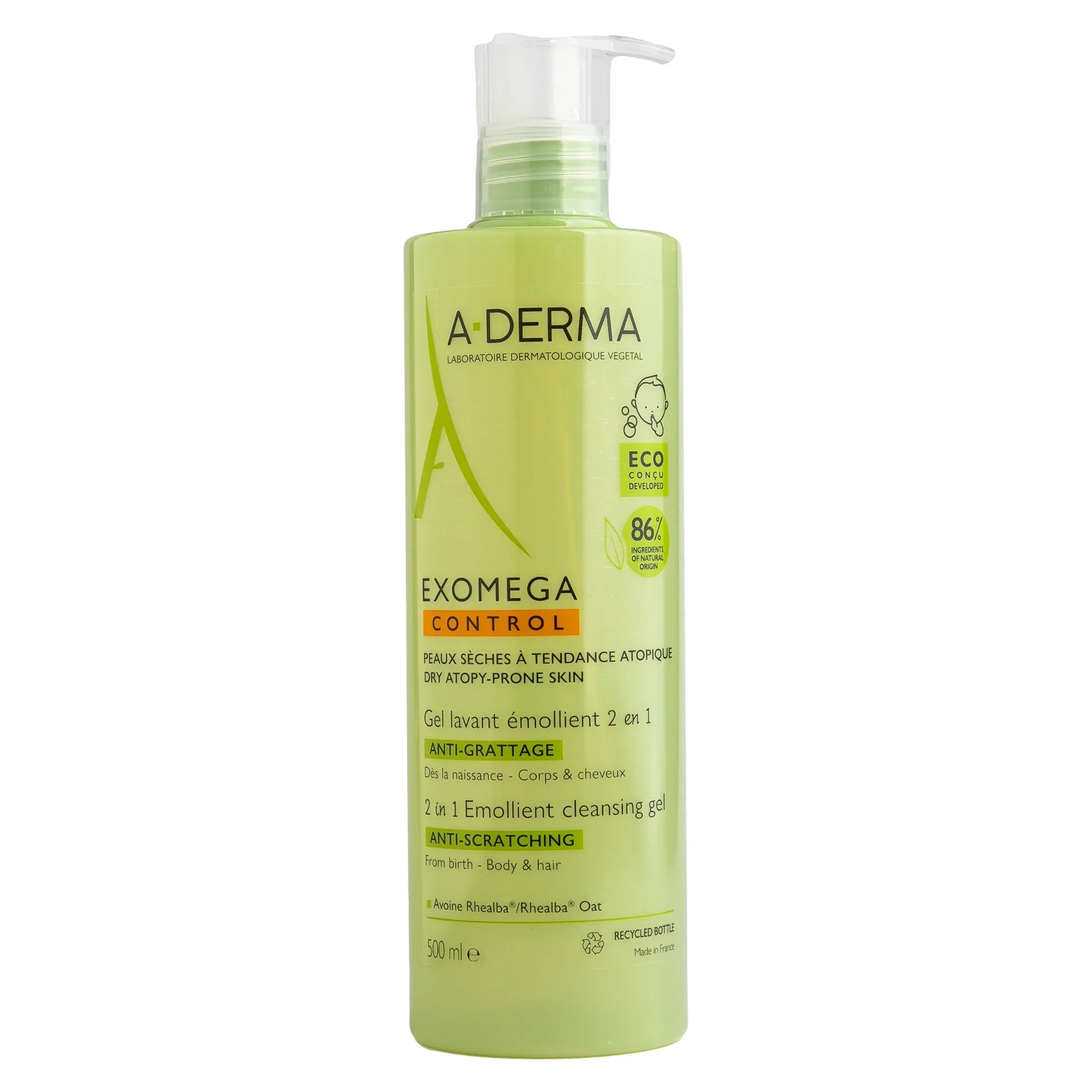 A-Derma, Exomega Control 2-In-1 Emollient Anti-Itch Cleansing Gel