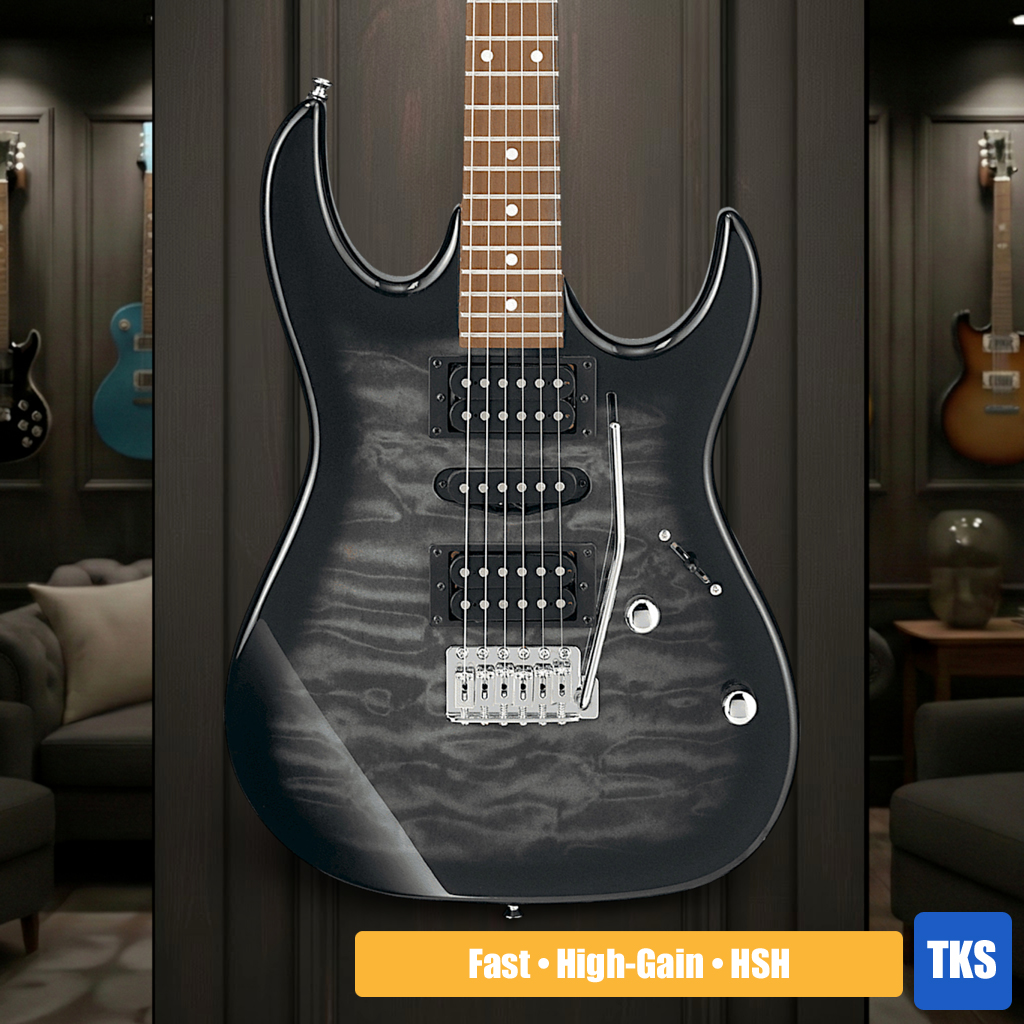Ibanez Gio GRX70QA-TKS Transparent Black Sunburst