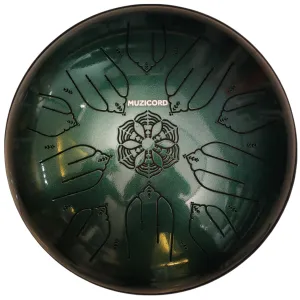 Muzicord EQTB12-10 HLURU EQ Healing Steel Tongue Drum 10notes 12inch, Jewel Green