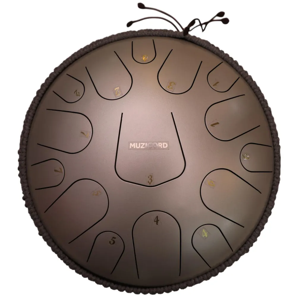 Muzicord TS15-14 Steel Tongue Drum 15 notes 14Inch , 304 stainless steel, Silver