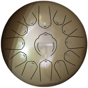 Muzicord TWL13-12 Steel Tongue Drum 13 notes 12inch, TWL lotus tongue, Carbon steel yellow