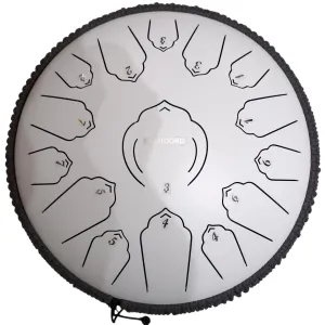 Muzicord TWL15-14 Steel Tongue Drum 15 notes 14inch, TWL lotus tongue, Carbon steel white