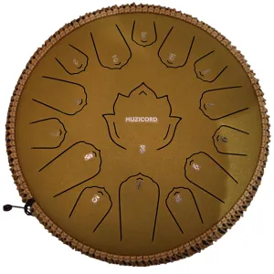 Muzicord TWH15-14 Steel Tongue Drum 15 notes 14inch, TWH lotus tongue, Carbon steel golden