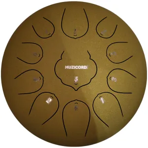 Muzicord THD11-12 Steel Tongue Drum 11 notes 12inch, THD lotus tongue, Carbon steel Golden