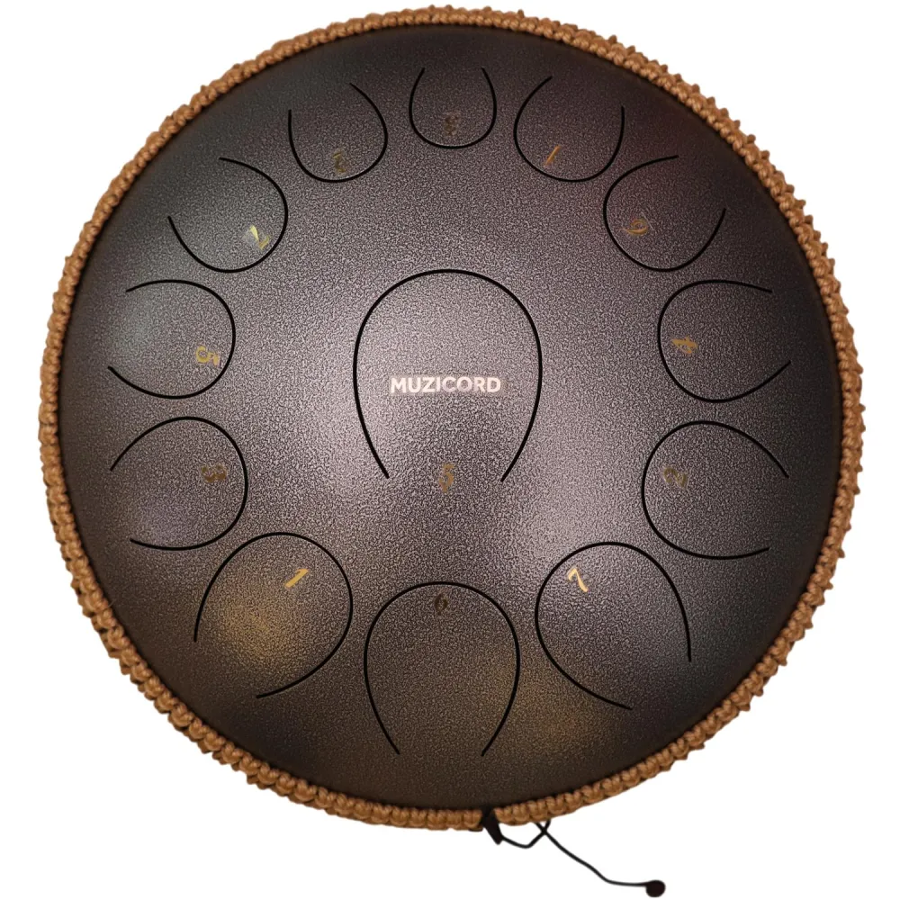 Muzicord TY13-14 Steel Tongue Drum 13 notes 14inch, Alloy carburizing steel, Bronze