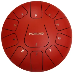 Muzicord THF11-10 Steel Tongue Drum 11 notes 10inch, Square tongue, Carbon steel red