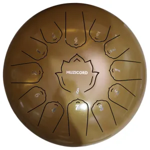 Muzicord TWH13-12 Steel Tongue Drum 13 notes 12inch, TWH lotus tongue, Carbon steel yellow