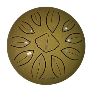 Muzicord TWG11-6 Steel Tongue Drum 11 notes 6inch , Ginkgobiloba tongue, Carbon steel Golden