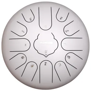 Muzicord TWR13-12 Steel Tongue Drum 13 notes 12inch, TWR lotus tongue, Carbon steel white