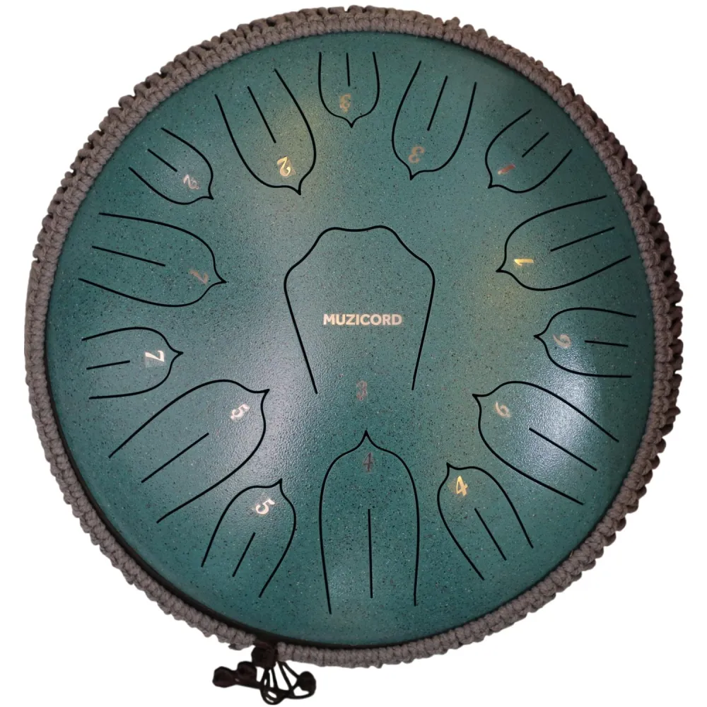 Muzicord TSL15-14 Steel Tongue Drum 15 notes 14inch, THL lotus tongue, Carbon steel melashite