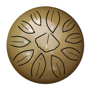 Muzicord TWG11-6 Steel Tongue Drum 11 notes 6inch , Ginkgobiloba tongue, Carbon steel Yellow