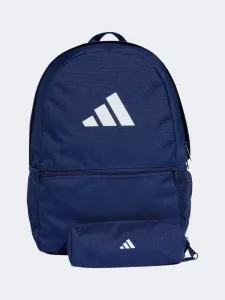 Adidas Men Sportswear Backpack With Pencil Case Dark Blue/White