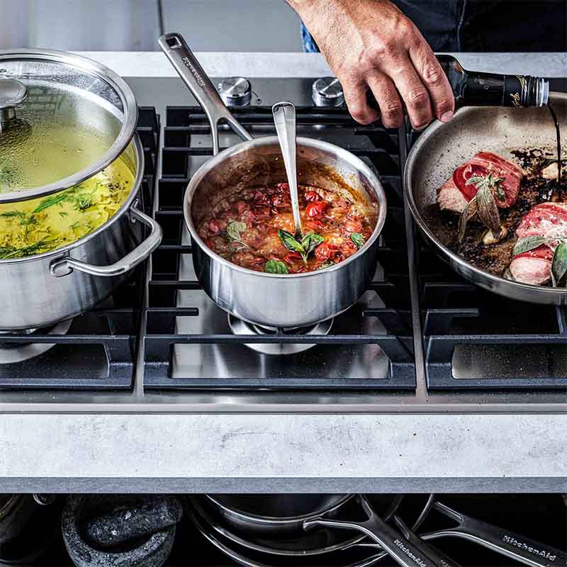 Kitchenaid CC003256-001 16 Cm Stainless Steel Saucepan With Tempered Glass LED