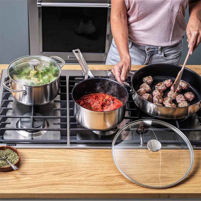Kitchenaid CC005738-001 16 Cm Stainless Steel Sheet saucepan with 2 spouts