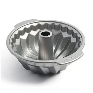 Kitchenaid CC003297-001 Aluminium Bundt Cake Mould Silver, 24 cm x 24 cm x 11.6 cm