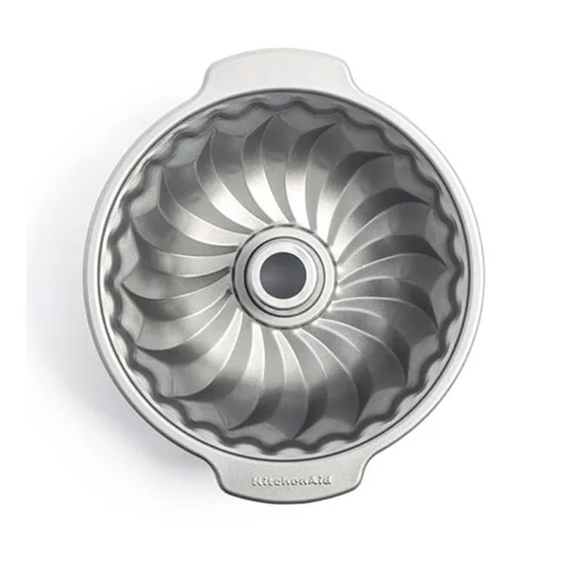 Kitchenaid CC003297-001 Aluminium Bundt Cake Mould Silver, 24 cm x 24 cm x 11.6 cm