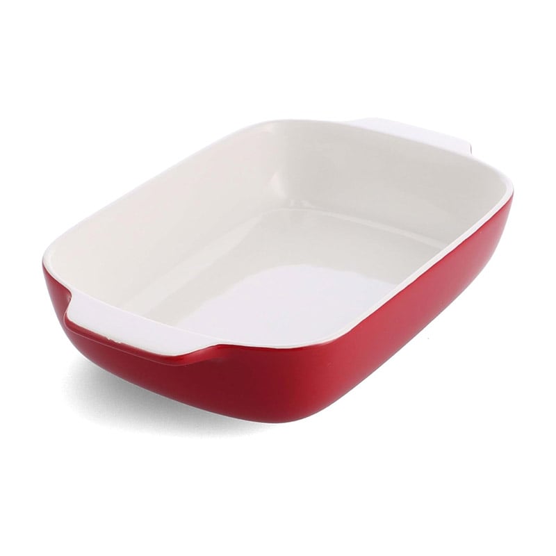 Kitchenaid CC006108-001 Stoneware Rectangular Ceramic Non-Stick Coating Baker with Bamboo Lid, 32 cm