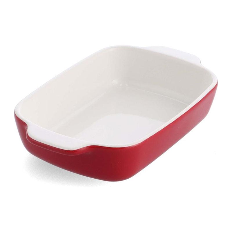 Kitchenaid CC006104-001 Stoneware Rectangular Ceramic Non-Stick Coating Baker with Bamboo Lid, 20 cm