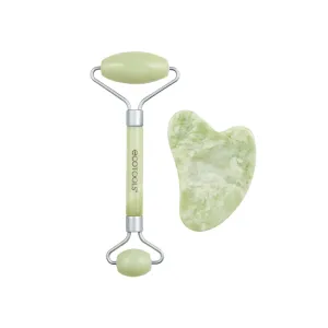 Jade Facial Roller and Gua Sha Stone Duo