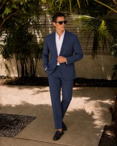 Blazer Suit Notch Lapel in Wool - Navy