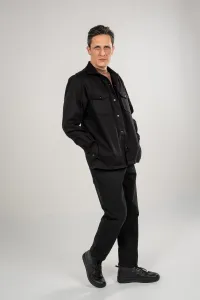 Cotton Overshirt With Two Front Pockets - Black