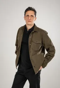 Cotton Overshirt With Two Front Pockets - Green