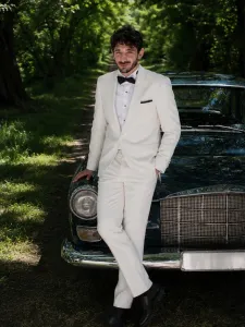 Off White Col Shawl Suit - Off White