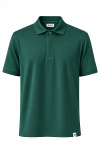 Polo Pique With Hidden Buttons - Green
