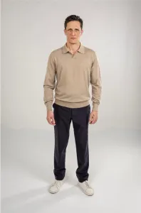Polo Knit V-Neck - Light Brown