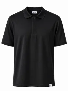 Polo Pique With Hidden Buttons - Black