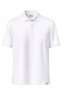 Polo Pique With Hidden Buttons - White