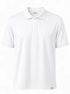 Polo Pique With Hidden Buttons - White