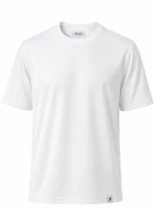 Round Neck Pique Cotton - White