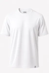Round Neck Pique Cotton - White