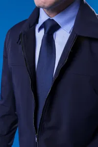 Short Jacket With Zipper - Navy